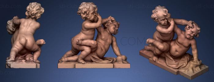 3D модель Пара играющих ангелочков (STL)